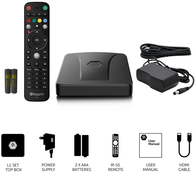 Alt view image 2 of 7 - BuzzTV L1 Linux 4K OTT TV Box | Buzz 6 Lite OS Player | 2GB RAM 8GB Storage