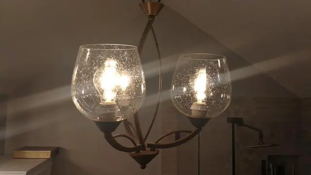 Alt view image 4 of 6 - Seeded Bubble Glass Lamp Shade, 3 Pack Clear Globe Seeded Bubble Finish for Light Fixture Glass Replacement