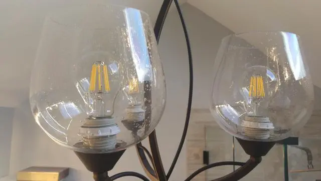 Alt view image 6 of 6 - Seeded Bubble Glass Lamp Shade, 3 Pack Clear Globe Seeded Bubble Finish for Light Fixture Glass Replacement