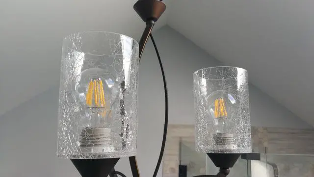 Alt view image 6 of 7 - 3 PACK CRACK FINISH CYLINDER GLASS SHADE FOR LIGHT FIXTURE