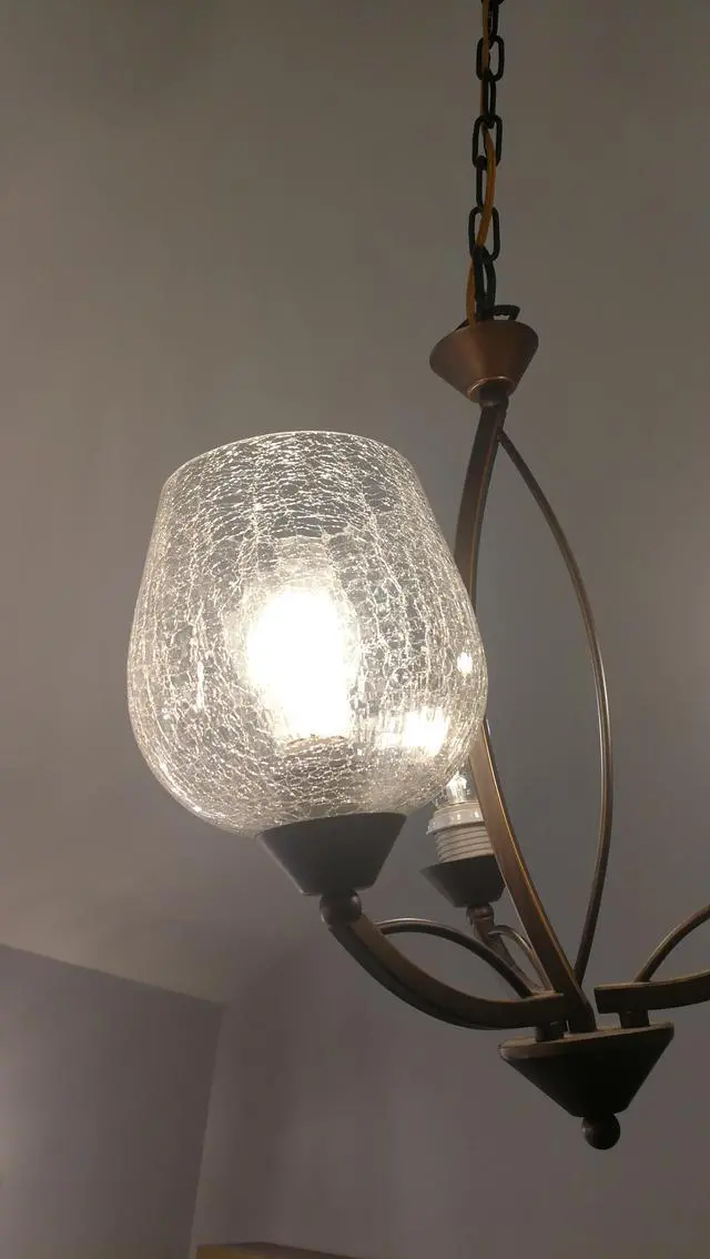 Alt view image 4 of 6 - Crackle Glass Shade, LEDupdates 3 Pack Clear Globe Crack Finish for Light Fixture Lamp Glass replacement 15/8 fitter