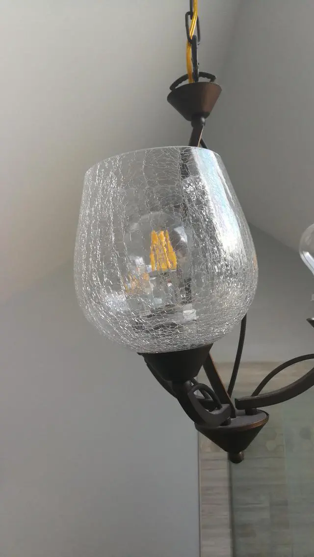 Alt view image 5 of 6 - Crackle Glass Shade, LEDupdates 3 Pack Clear Globe Crack Finish for Light Fixture Lamp Glass replacement 15/8 fitter