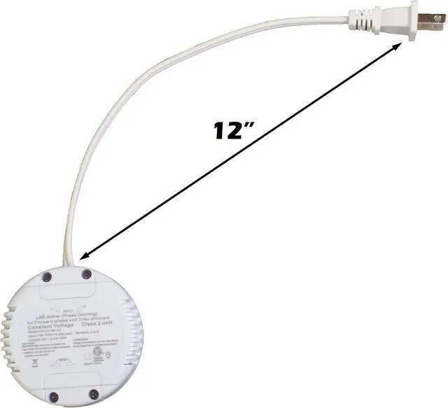 Alt view image 5 of 6 - Dimmable LED Driver, 12v 30w Power Supply, Round Shape 2.5A, AC 100v-130v to DC Class 2 Triac ETL Listed for LED Light Strip Module