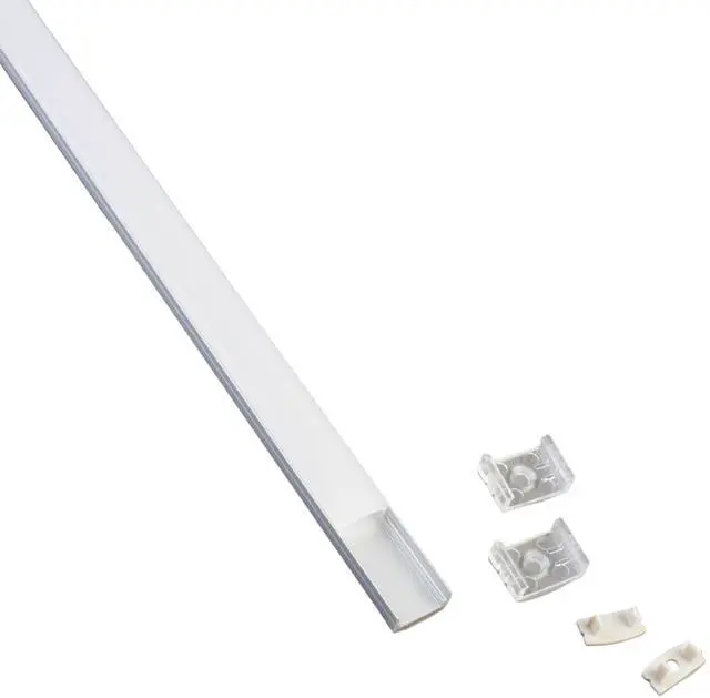 Main image of 6 Pack U ALUMINUM CHANNEL WITH COVER AND MOUNTING CLIPS FOR LED STRIP LIGHT FIT 6MM TO 10MM