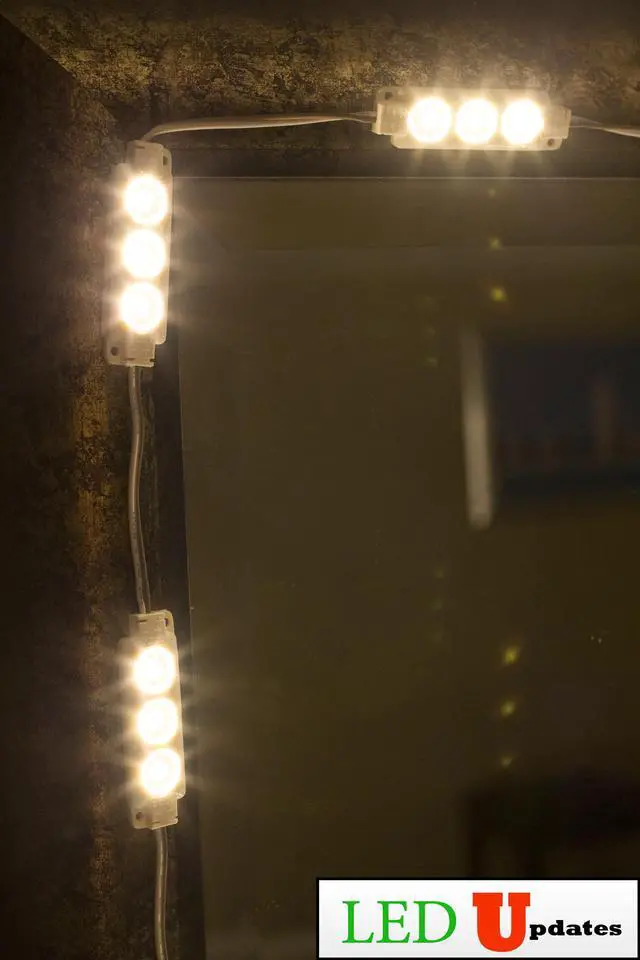 Alt view image 7 of 7 - Makeup mirror LED light Warm white for make up vanity application with Dimmer & UL 12v power supply