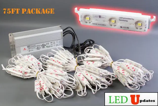 Alt view image 7 of 7 - 75ft Storefront LED Light SUPER BRIGHT K2835 SERIES SAMSUNG LED Chip with UL listed 12v 250w Power supply
