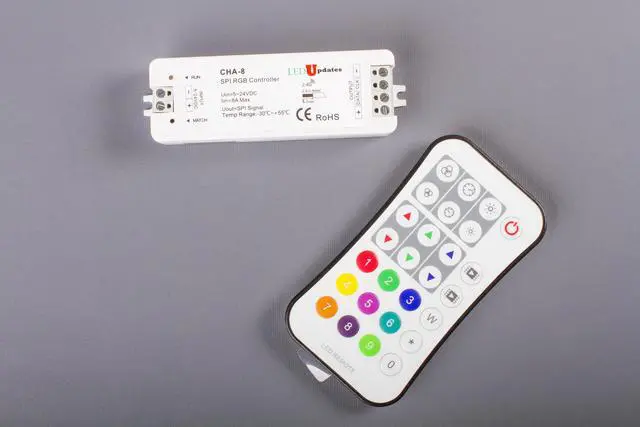 Alt view image 2 of 6 - LEDUPDATES Dream Color Chase Effect LED Light SPI Controller with remote for Individually Addressable WS2811 WS2813 Pixel Control Dream Color RGB LED Light strip with IC Drivers 5v 12v 24v