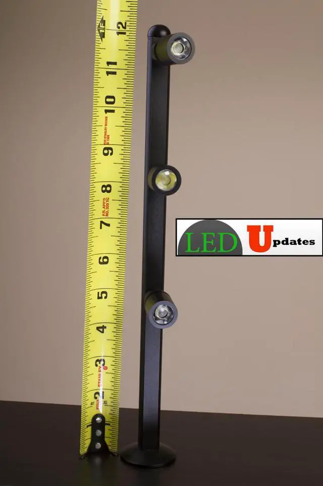 Alt view image 5 of 5 - Set of 2 JEWELRY LED POLE LIGHT MODEL FY-53 BLACK 6000K