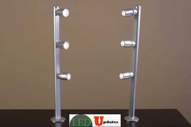 Alt view image 4 of 7 - Set of 2 JEWELRY LED POLE LIGHT MODEL FY-53 SILVER 6000K