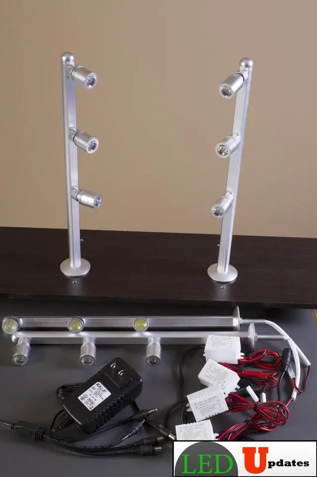 Main image of Set of 2 JEWELRY LED POLE LIGHT MODEL FY-53 SILVER 6000K