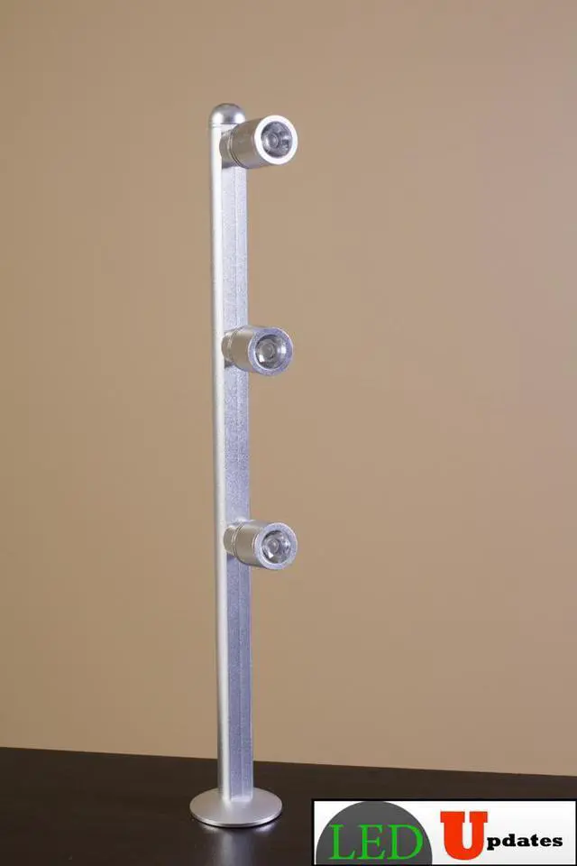 Alt view image 2 of 7 - Set of 2 JEWELRY LED POLE LIGHT MODEL FY-53 SILVER 6000K