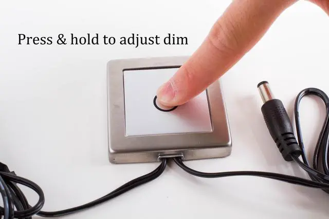 Alt view image 5 of 5 - LEDUPDATES LED Light Dimmer, on off Switch, Touch control Dim switch For Inline Power supply 5.5mm x 2.1mm Compatible with LED Light Strip Module showcase light