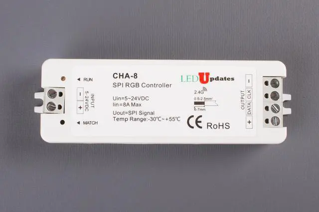 Alt view image 5 of 6 - LEDUPDATES Dream Color Chase Effect LED Light SPI Controller with remote for Individually Addressable WS2811 WS2813 Pixel Control Dream Color RGB LED Light strip with IC Drivers 5v 12v 24v