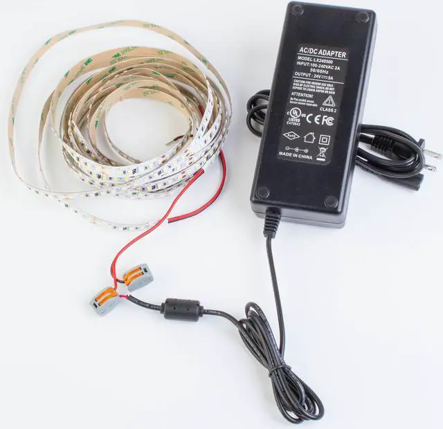 Alt view image 5 of 5 - LEDUPDATES 95 CRI LED Strip Light 600 LED chip per roll Highest Brightness 2835 LED chip with 24v UL Listed Power Supply (3000K Warm White)