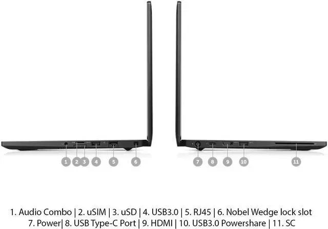 Alt view image 4 of 4 - Dell Latitude 7280 12.5-in Laptop - Intel Core i5 6300U 6th Gen 2.40 GHz 8GB 256GB SSD Windows 10 Pro 64-Bit - Bluetooth, Webcam
