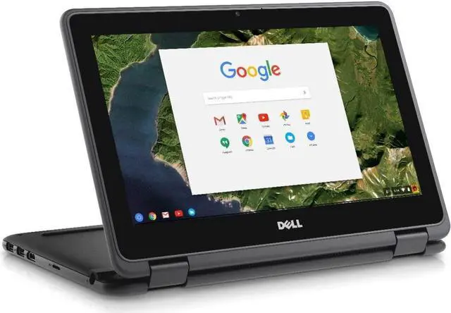 Alt view image 3 of 6 - Grade B Dell Chromebook 11 3189 DP1T3 11.6" Widescreen Black Laptop - Intel Celeron N3060 1.60GHz, 4GB RAM, Flash Embedded 32GB eMMC, No Optical, Chrome OS - Webcam - Touchscreen - Bluetooth
