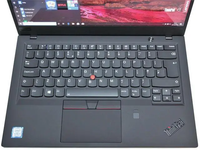 Alt view image 6 of 7 - Lenovo ThinkPad X1 Carbon 6th Gen 14.0-in Laptop - Intel Core i7 8650U 8th Gen 1.90 GHz 16GB 256GB SSD Windows 10 Pro 64-Bit - Bluetooth, Webcam