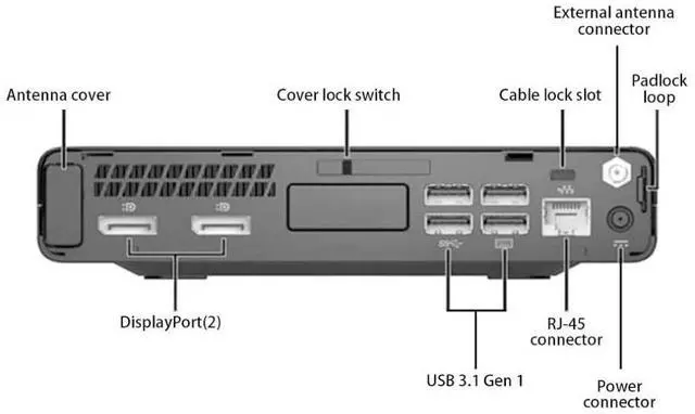 Alt view image 4 of 4 - HP ELITEDESK 800 G3 DM 35W INTEL CORE I5-7500T 2.70 GHZ - 8GB RAM, 256GB SSD - Wifi, USB Keyboard, USB Mice, Windows 11 Pro
