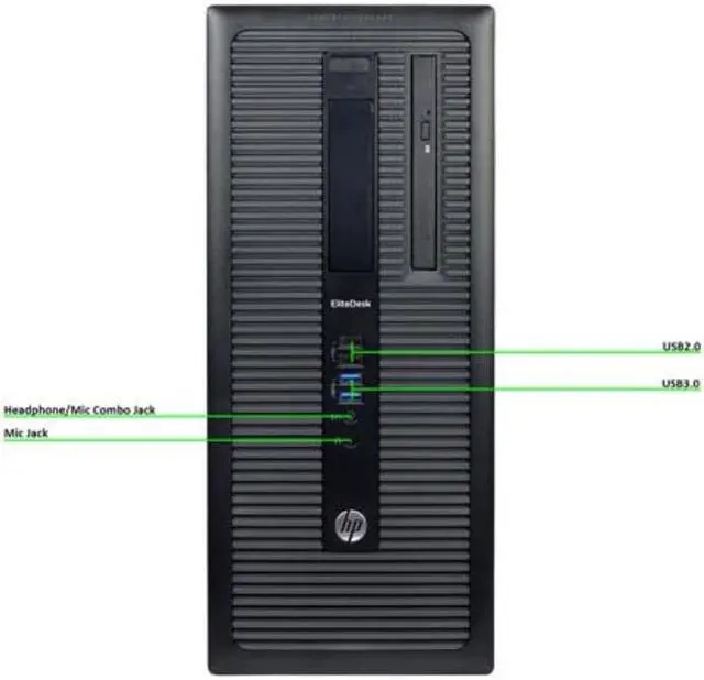 Alt view image 2 of 7 - HP Elitedesk 800 G1 TOW Standard PC - Intel Core i5 4570 4th Gen 3.2 GHz 8GB DIMM DDR3 SATA 3.5" 500GB DVD-RW Windows 10 Pro 64-Bit