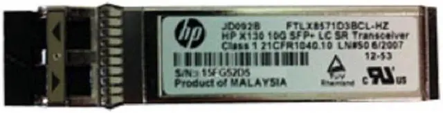 Alt view image 4 of 19 - HPE JD092B X130 10G SFP+ LC SR Transceiver 10 Gbps Gigabit Ethernet
