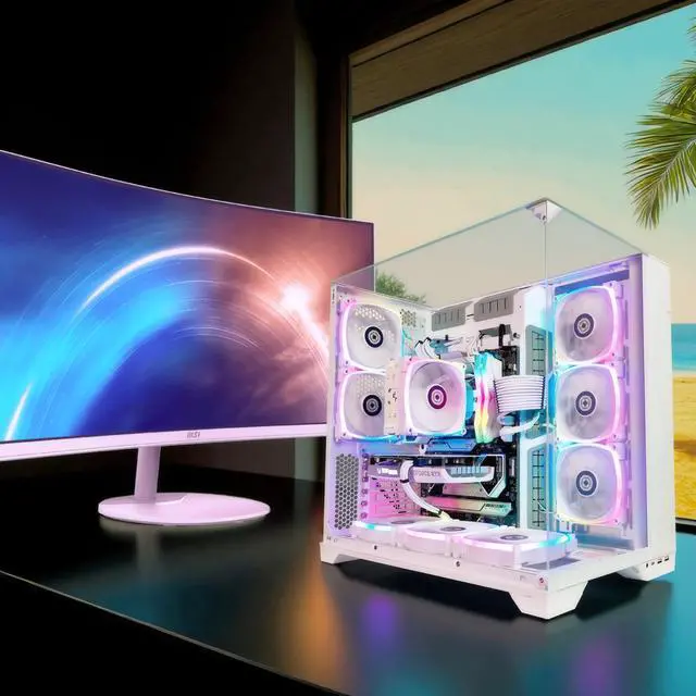 Alt view image 2 of 7 - XPC Vision Ghost Extreme Gaming Desktop, Intel Core Ultra 7 265K 3.9GHz (5.5GHz Turbo Boost), RTX 5070 12GB, 2TB NVMe SSD, 32GB DDR5 RAM, 750W Gold PSU, Win 11