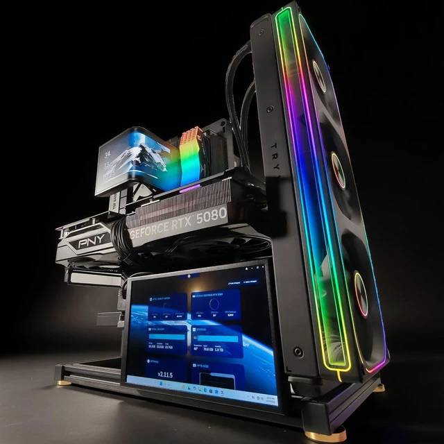 Alt view image 2 of 7 - XOTIC PC Frameworx Open Air Gaming PC, RTX 5080, Core i7-14700K, 64GB DDR5, 2 x 2TB NVMe SSD