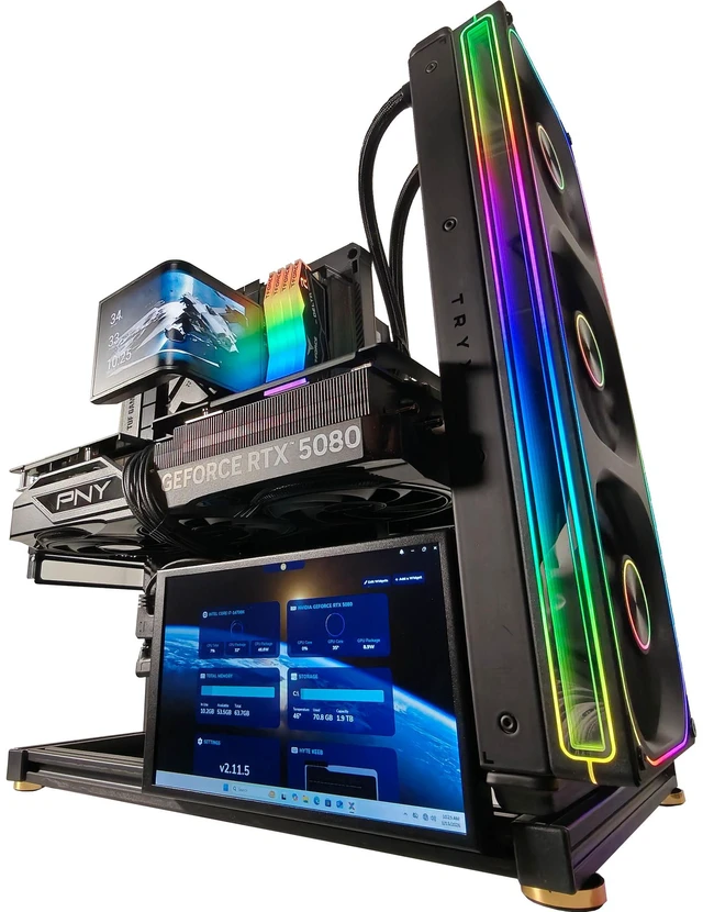 Alt view image 5 of 7 - XOTIC PC Frameworx Open Air Gaming PC, RTX 5080, Core i7-14700K, 64GB DDR5, 2 x 2TB NVMe SSD