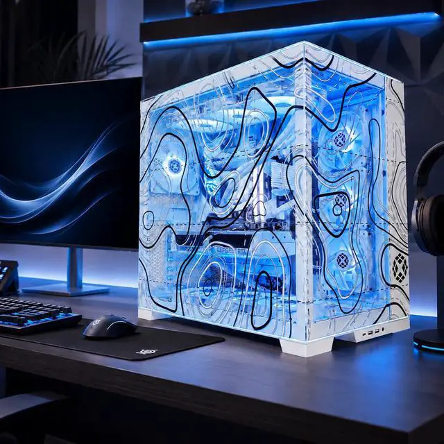 Alt view image 2 of 7 - EVO O11D Topography Light Gaming PC, Intel Core Ultra 7 270K PLUS, RTX 5070, 32GB DDR5, 2TB SSD