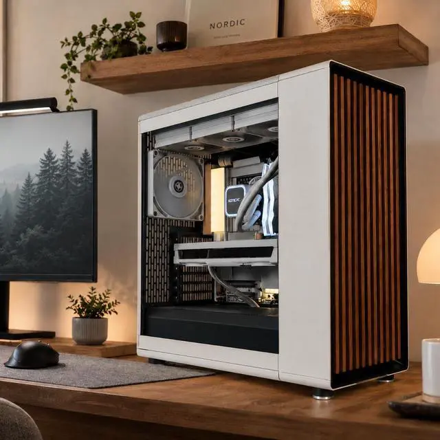 Alt view image 2 of 7 - North XL X3D Wood Ultimate Gaming PC, AMD Ryzen 7 9800X3D, NVIDIA GeForce RTX 5080, 32GB DDR5, 2TB NVMe SSD