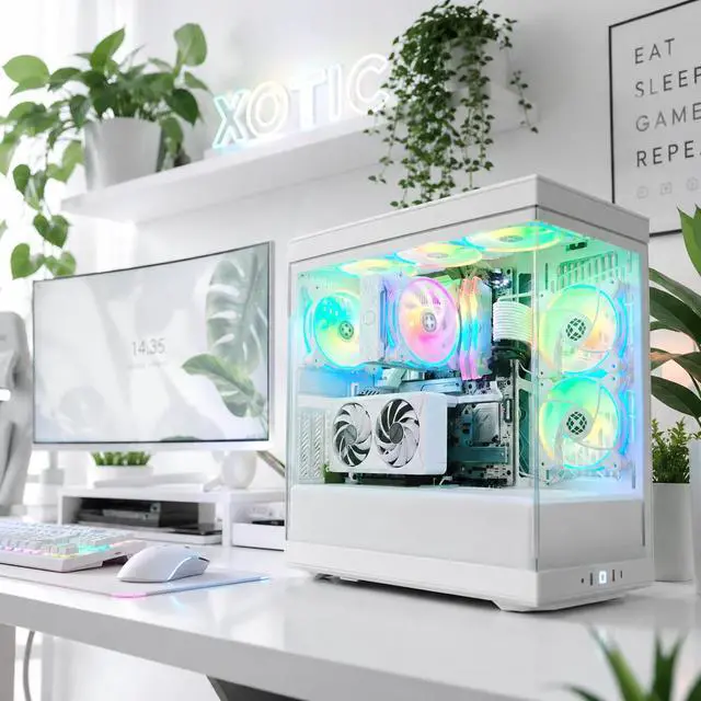 Alt view image 2 of 7 - Y40 Snow White Ghost Gaming PC, Intel Core Ultra 5 250K PLUS, RTX 5060, 32GB DDR5, 2TB SSD