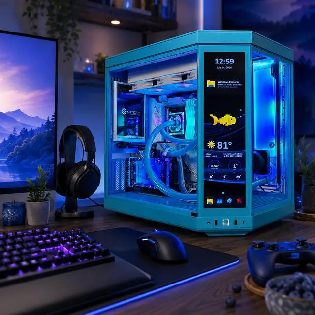 Alt view image 2 of 7 - Y70 Blueberry Ultimate X Ready to Ship Gaming PC, Ryzen 7 9800X3D, RTX 5080, 64GB DDR5, 2TB SSD