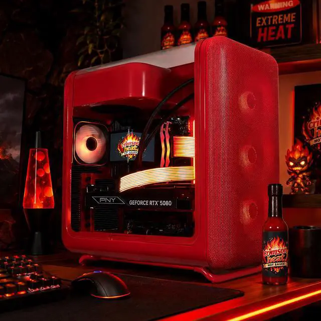 Alt view image 2 of 7 - X50 Crimson Heat Gaming PC, Intel Core Ultra 7 270K Plus, RTX 5080, 32GB DDR5, 2TB SSD