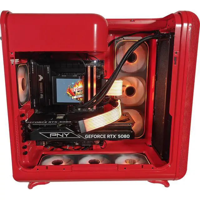 Alt view image 3 of 7 - X50 Crimson Heat Gaming PC, Intel Core Ultra 7 270K Plus, RTX 5080, 32GB DDR5, 2TB SSD
