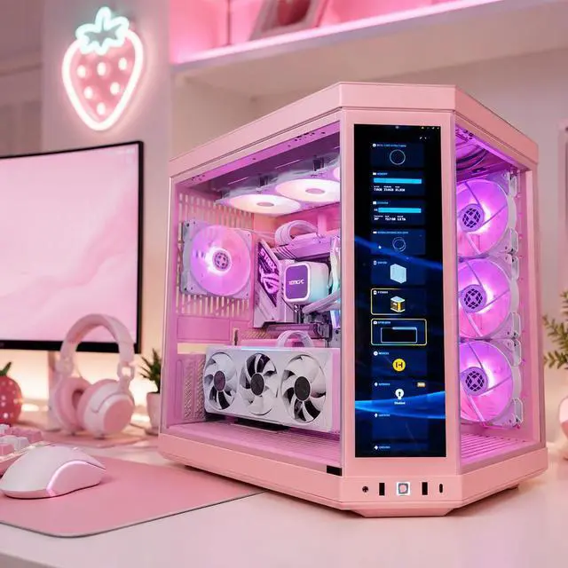 Alt view image 2 of 7 - XOTIC PC Y70 Strawberry Milk Gaming PC, NVIDIA GeForce RTX 5070, Core Ultra 7 265K, 32GB DDR5, 2TB SSD