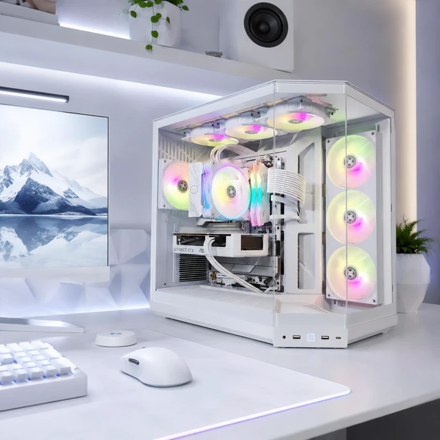 Alt view image 2 of 7 - XOTIC PC Y50 Snow White Ghost Gaming PC, Intel Core Ultra 5 250K PLUS, NVIDIA GeForce RTX 5060, 32GB DDR5, 2TB SSD