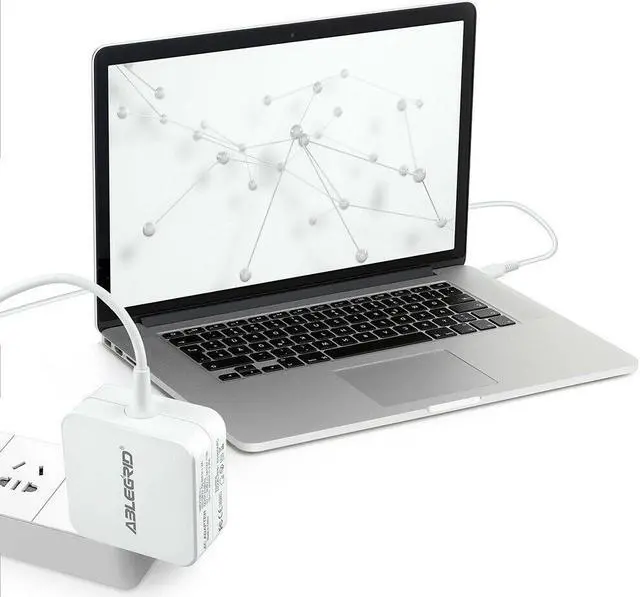 Alt view image 2 of 4 - ABLEGRID White 45W USB-C Power Adapter Charger For Dell Latitude 11-5179 11-5175 Laptop Mains