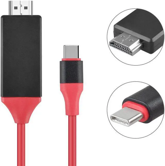 Alt view image 2 of 4 - ABLEGRID 6ft USB-C Type C to HDMI HDTV TV Cable Adapter For Samsung Galaxy S9/S9+ Plus