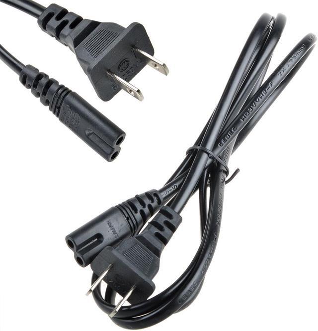 Alt view image 2 of 2 - ABLEGRID 5ft 2 Prong Ac Wall Cable Power Cord for Led Lcd Tv, Samsung, Lg, Sharp; Canon Pixma, Hp Brother Epson Lexmark Printer, Ps2, Ps3 Slim, Ps4; Dell Sony Asus Gateway Toshiba Laptop Charger