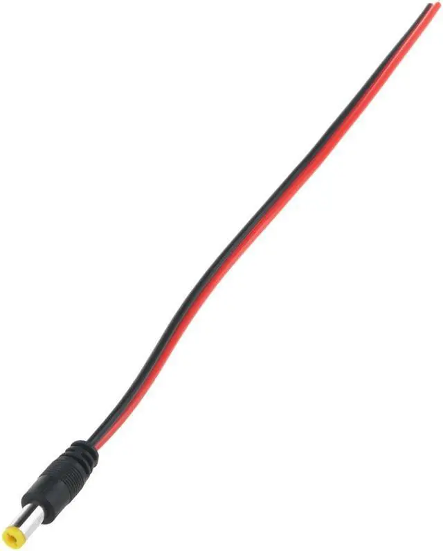Alt view image 3 of 6 - 12V DC Power 5.5x2.1mm Pigtail Male Cable Plug CCTV Camera LED Light Red & Black