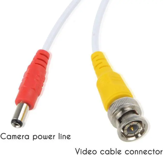 Alt view image 3 of 4 - ABLEGRID 50ft White BNC Video and Power Cable Wire Cord w/ Connector For CCTV Security Camera