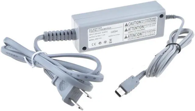 Alt view image 2 of 4 - ABLEGRID US Type Home Wall Charger Adapter Power Supply For Nintendo Wii U Gamepad Grey