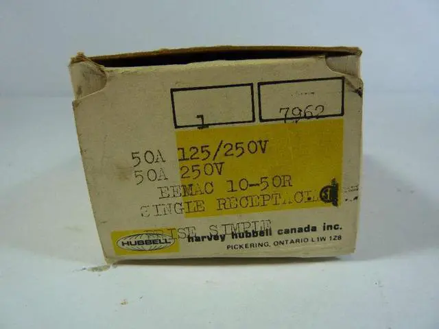 Alt view image 4 of 5 - HUBBELL WIRING DEVICE-KELLEMS HBL7962 Straight Blade Receptacle, 10-50R, 50 A,