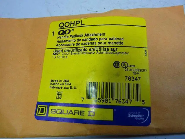 Alt view image 2 of 5 - SQUARE D QOHPL Handle Padlock Attachment, Square D QO and QOB Miniature Circuit