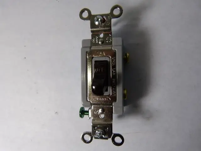 Alt view image 2 of 6 - HUBBELL WIRING DEVICE-KELLEMS HBL1201 Wall Switch,1-Pole,120/277V,15A,Brown