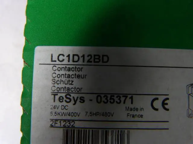 Alt view image 4 of 6 - SCHNEIDER ELECTRIC LC1D12BD IEC Magnetic Contactor, 3 Poles, 24V DC, 12 A,