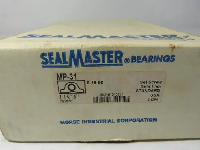 Alt view image 4 of 5 - SEALMASTER MP-31 Pillow Block Bearing,Ball,1-15/16" Bore