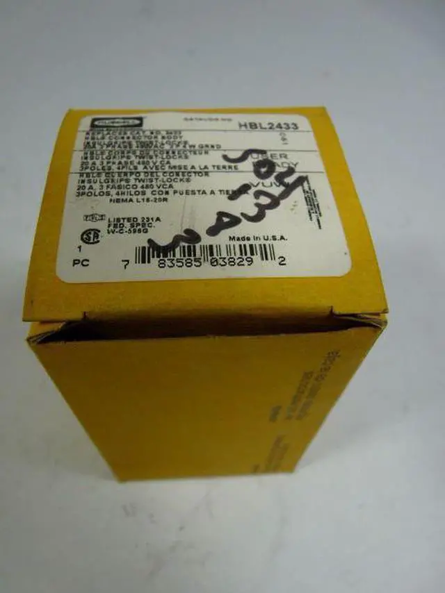 Alt view image 3 of 5 - HUBBELL WIRING DEVICE-KELLEMS HBL2433 Locking Connector, L16-20R, 20 A, 480V