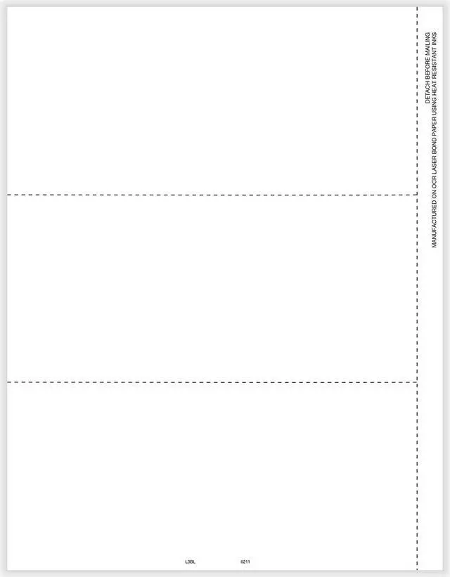 Main image of TFP W-2 3-Up Blank Face With W2 Backer Instructions WITH STUB - Pack of 100