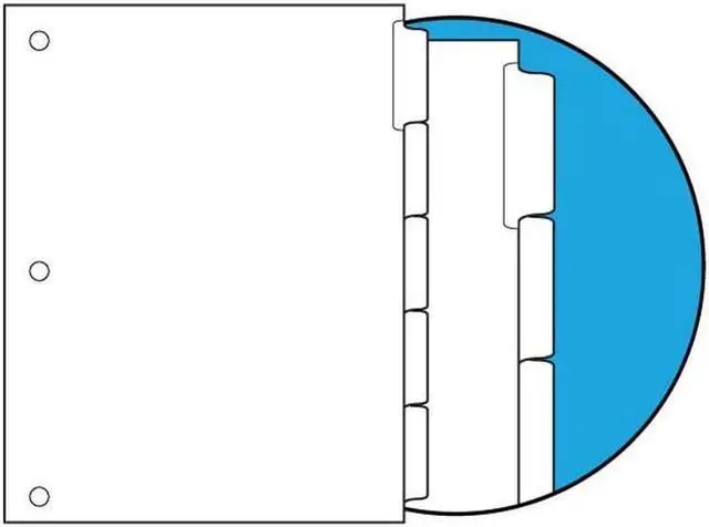Main image of 90#, 1/5 Cut Blank Indexes, Clear Copier Mylar on Tab, Straight Collated (Forward), 3 HP (Carton of 1250 Tabs)
