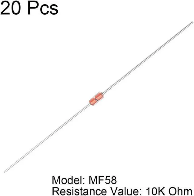 Alt view image 2 of 3 - 20PCS NTC Thermistors Resistors MF58 3950B 10K Ohm Glass Sealed Temperature Sensors